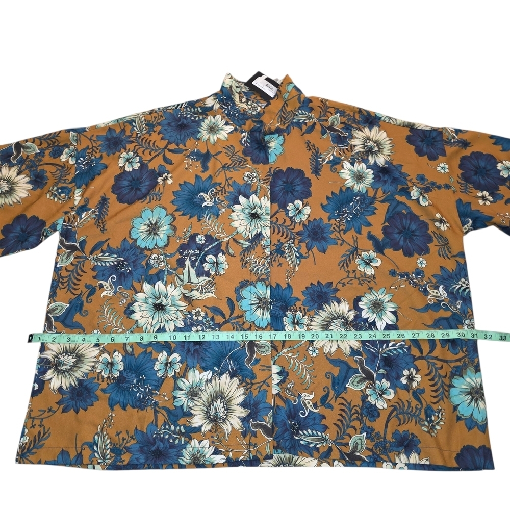 Bryn Walker Floral Oversized Blouse Artsy Lagenlook Made USA - Picture 6 of 11